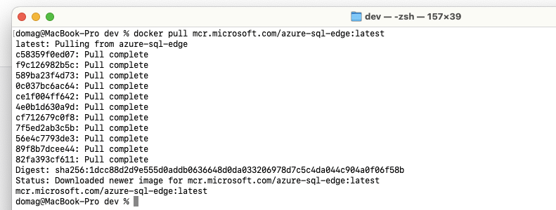 Docker pull command in Terminal
