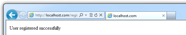 User registered successfully